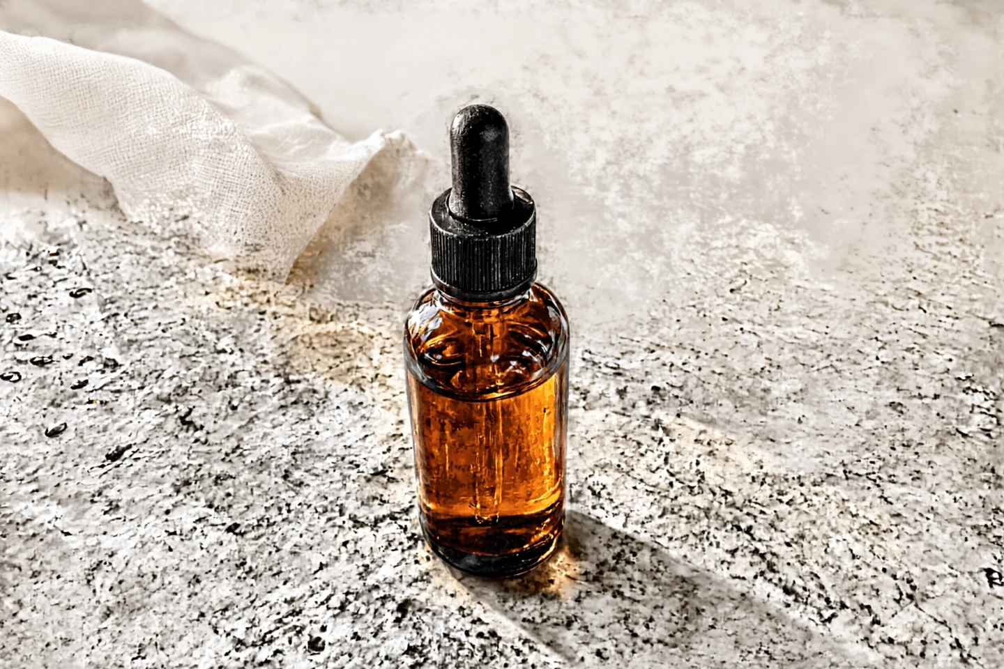 Product description length guide cover with amber serum bottle